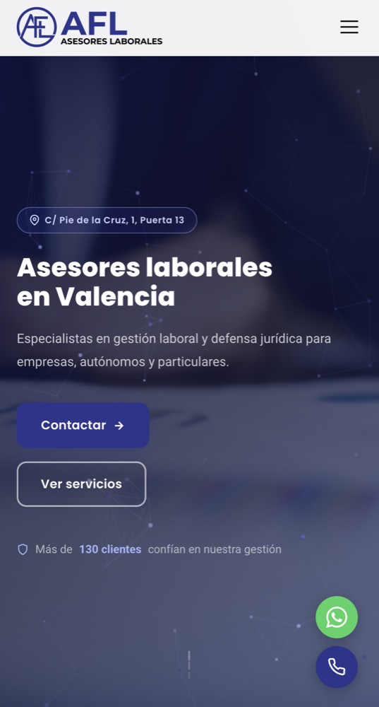 Web de AFL Asesores — versión móvil
